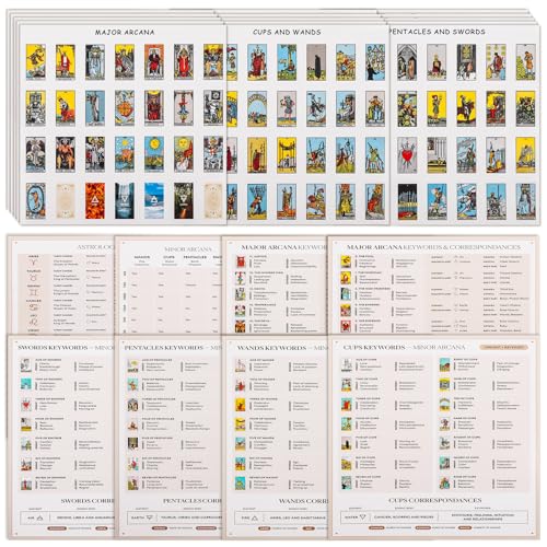 Fofeadm 420 PCS Mini Tarot Stickers for Journaling 125 x 078 Tarot Card Stickers Based on Rider Waite Tarots Deck 8 Tarot Cheat Sheet Included - Image 1