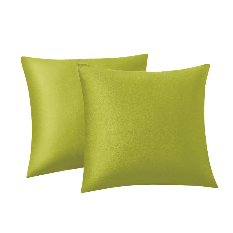 RainRoad Bright Green Throw Pillows Covers Set of 2 Soft Velvet Decorative Pillow Covers 18x18 Inch for Couch Bed Bright Green 18 x 18Pack of 2