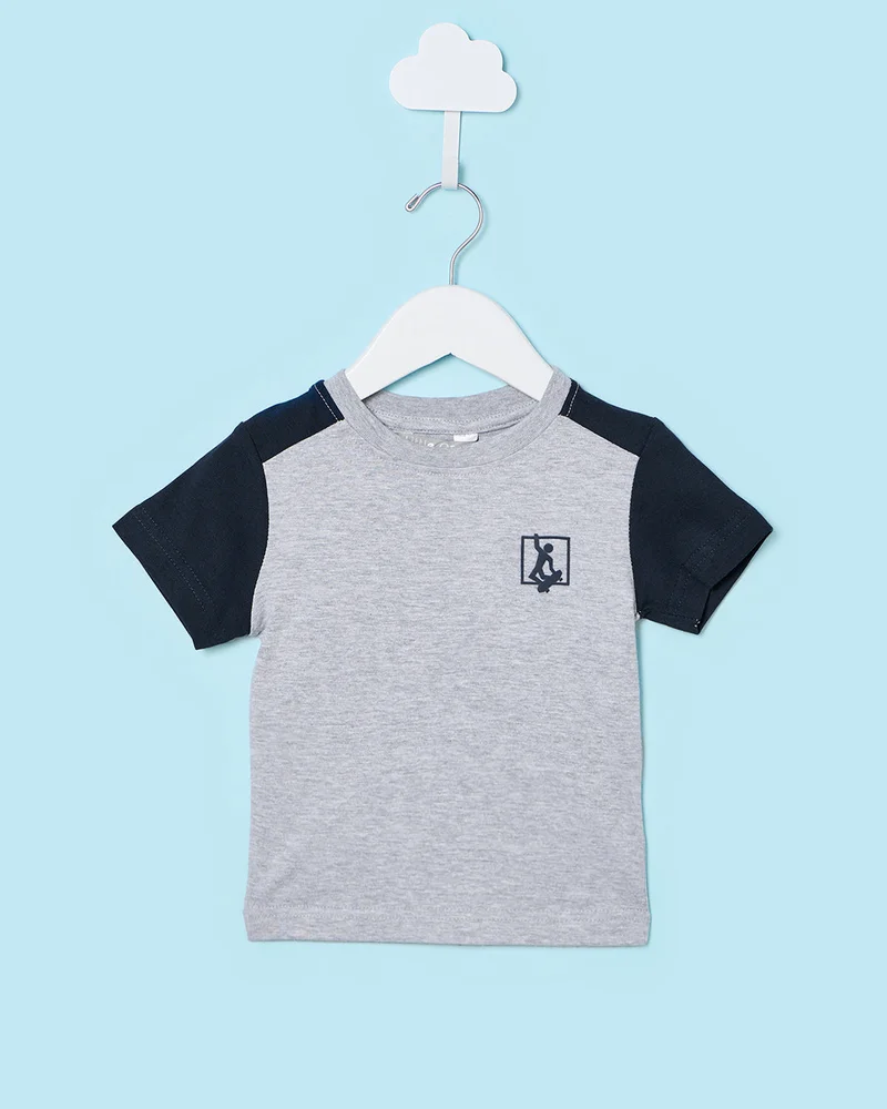 ردتاغ Infant Boys Grey Cut And Sew T-Shirt