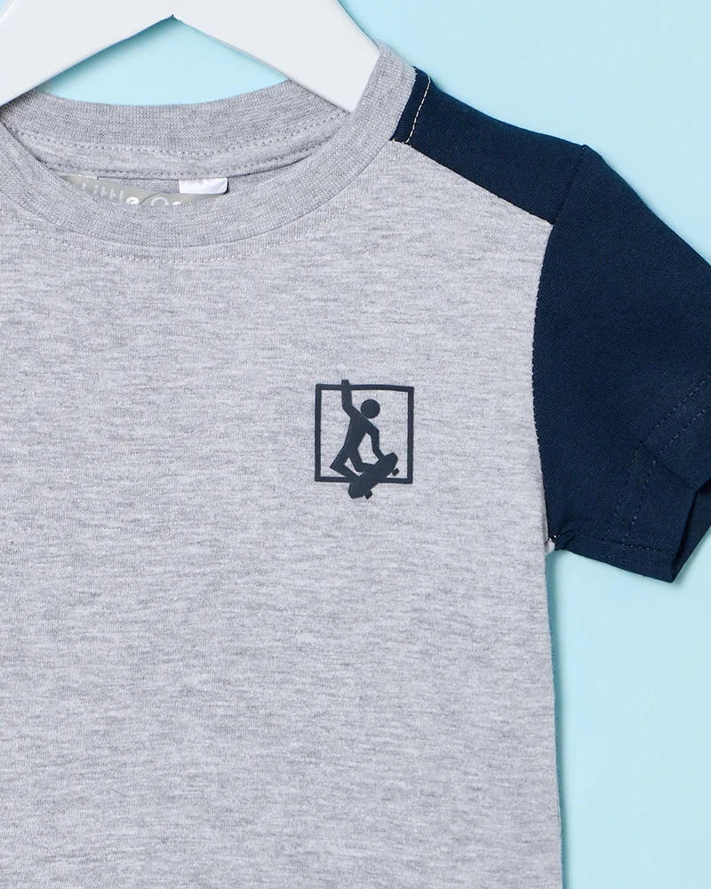 ردتاغ Infant Boys Grey Cut And Sew T-Shirt