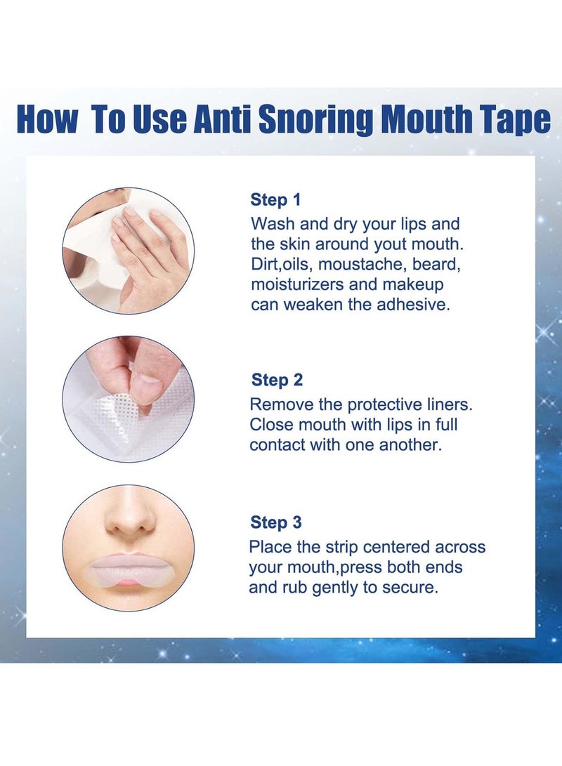 SYOSI 90 قطعة من شريط الفم اللطيف المتقدم للتنفس عبر الأنف وأجهزة منع الشخير ومساعدات التوقف الفوري عن الشخير للرجال والنساء - Image 4