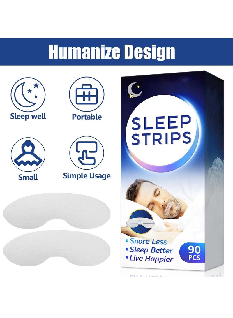 SYOSI 90 قطعة من شريط الفم اللطيف المتقدم للتنفس عبر الأنف وأجهزة منع الشخير ومساعدات التوقف الفوري عن الشخير للرجال والنساء - Image 3