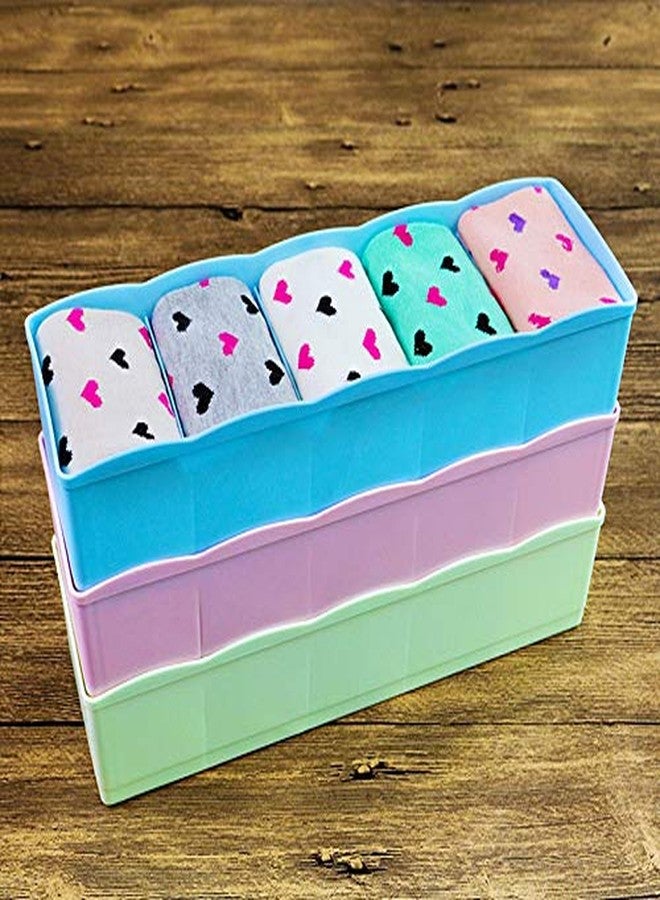 FLIPZON Multipurpose Plastic Storage Drawer for Socks Undergarments, Multiuse Portable Storage Organizer for Gloves, Handkerchiefs, Masks (Small) (Pack of 3) - Image 3