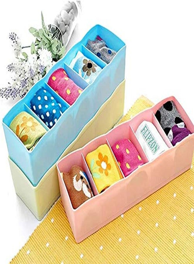FLIPZON Multipurpose Plastic Storage Drawer for Socks Undergarments, Multiuse Portable Storage Organizer for Gloves, Handkerchiefs, Masks (Small) (Pack of 3) - Image 1