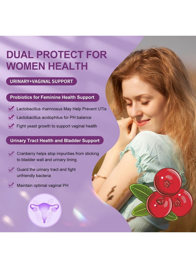 OMOGS Women's Probiotic 180 Billion CFUs 18 Strains, with Organic Prebiotics, Cranberry Extract, D-Mannose & Digestive Enzymes, for Digestive, Boost Immune, PH Balance & Urethral Health, 90 Capsules - Image 3