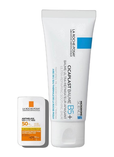 Anthelios UVMune400 50+Invisible Fluid 50ml + Cicaplast Baume B5+ Ultra Reparing Soothing Balm 40Ml