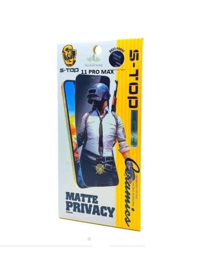 S-TOP Ceramic screen protection against fingerprints supports privacy for iPhone 11PRO MAX Black