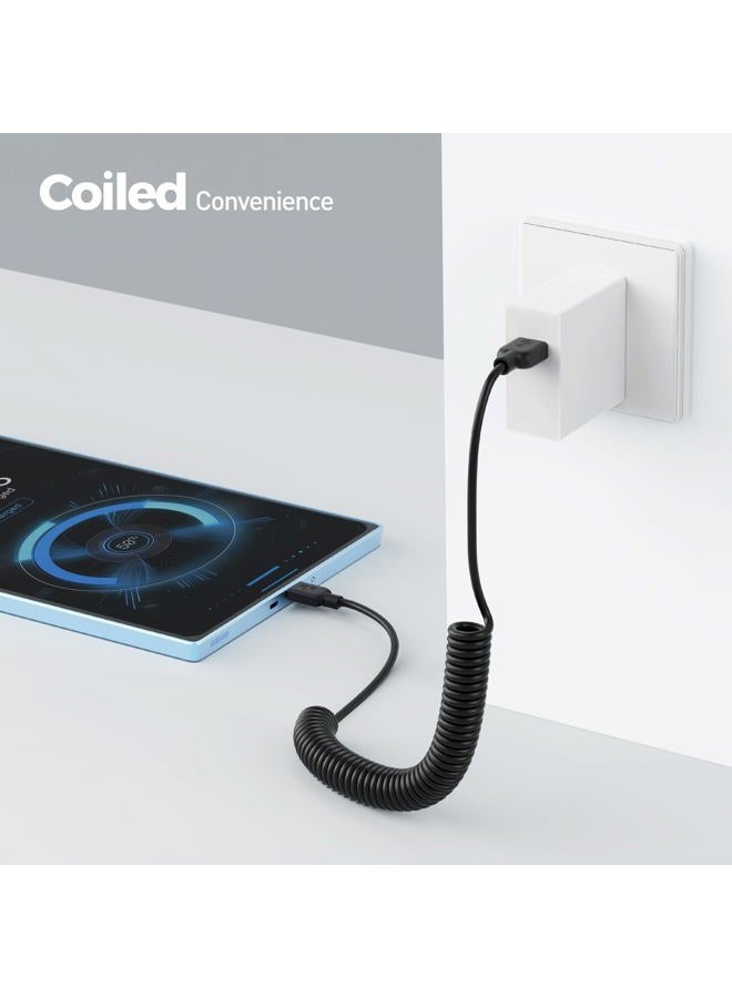 Cable Matters 2-Pack Coiled USB Cable (Coiled Micro USB to USB 2.0) 2-4 Feet - Image 2