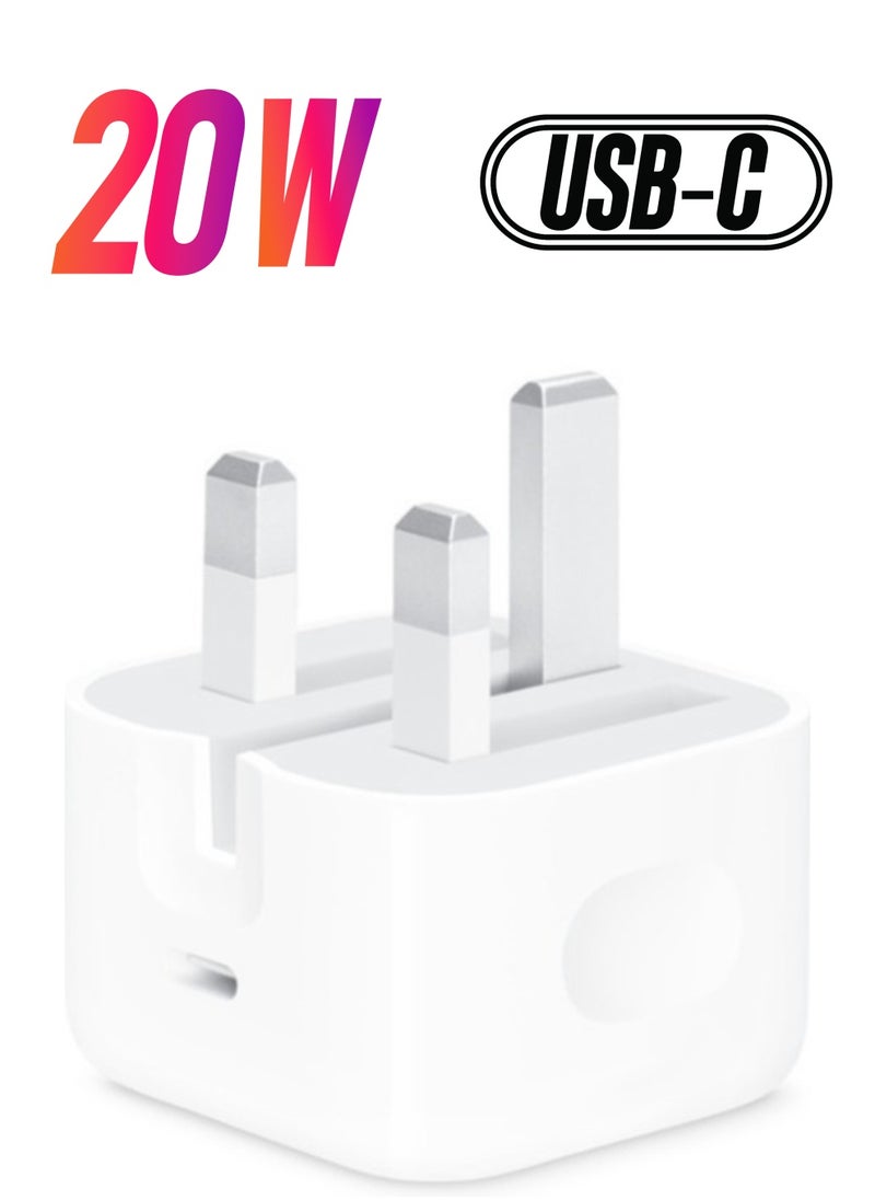 ELTRAZONE 20W Foldable Fast Charging Wall Adapter Compatible with Apple iPhone 12 Pro Max/11 Pro Max/SE, iPad White  - Image 1
