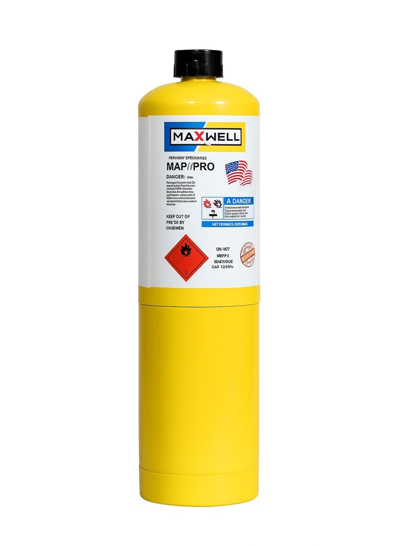 MAXWELL Map Gas Pro MAXWELL- High-Performance MAPP Gas for Welding Brazing and Soldering Cylinder 400g - Image 1