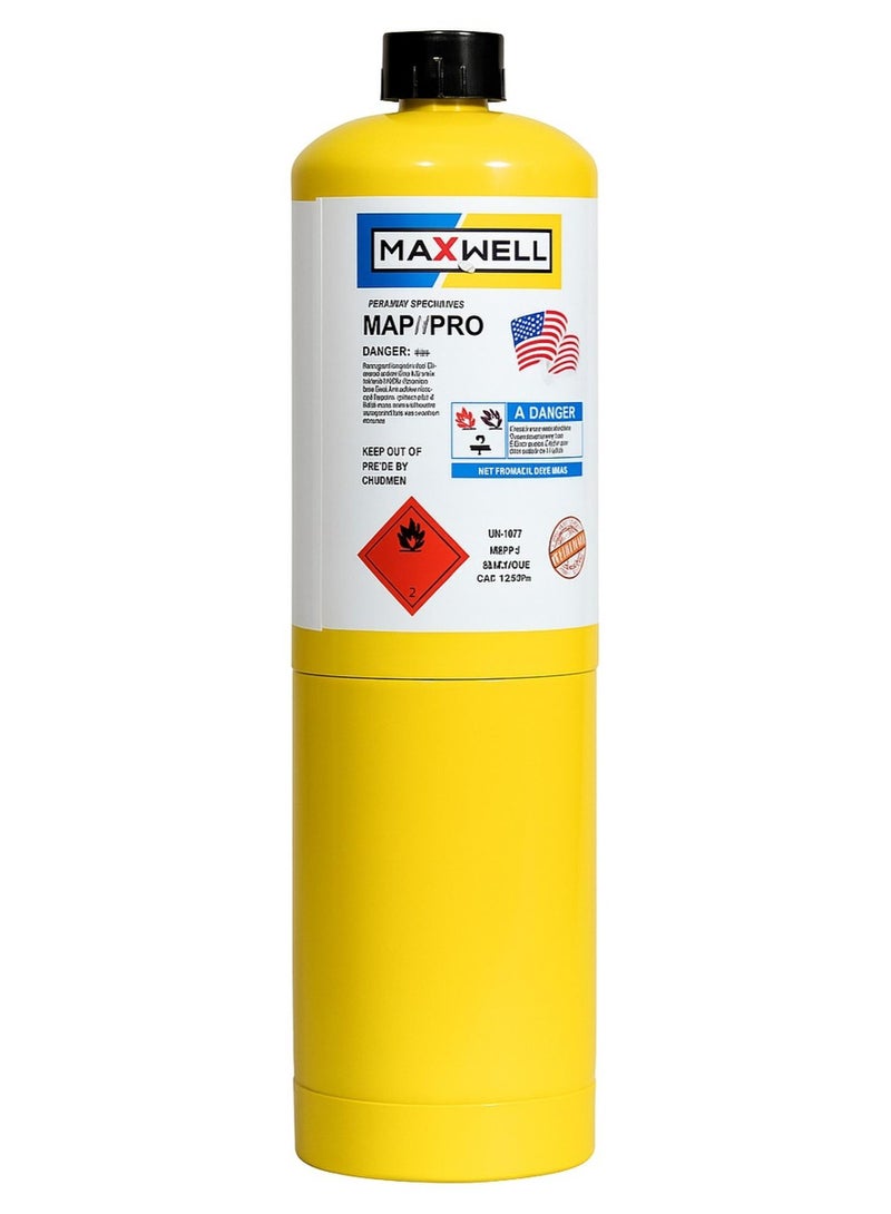 MAXWELL Map Gas Pro MAXWELL- High-Performance MAPP Gas for Welding Brazing and Soldering Cylinder 400g - Image 1