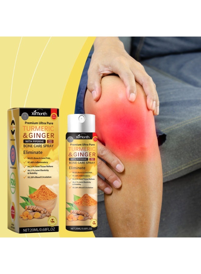 Ximonth Premium Turmeric and Ginger Spray with Piperine, Bone Care Formula, 20ml, Easy Spray Application, Compact Portable Bottle, Convenient Everyday Care Product for Home, Travel and Daily Use - Image 3