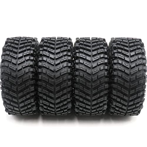 HOBBYSOUL 4pcs RC 22 Tires Tyres Height 127mm50inch  Aluminium 22 Beadlock Wheels 10mm Negative Offset Rims Black Color for RC Mud Crawler All Terrain TRX4 Gen8 Capra WraithAssembled - Image 5