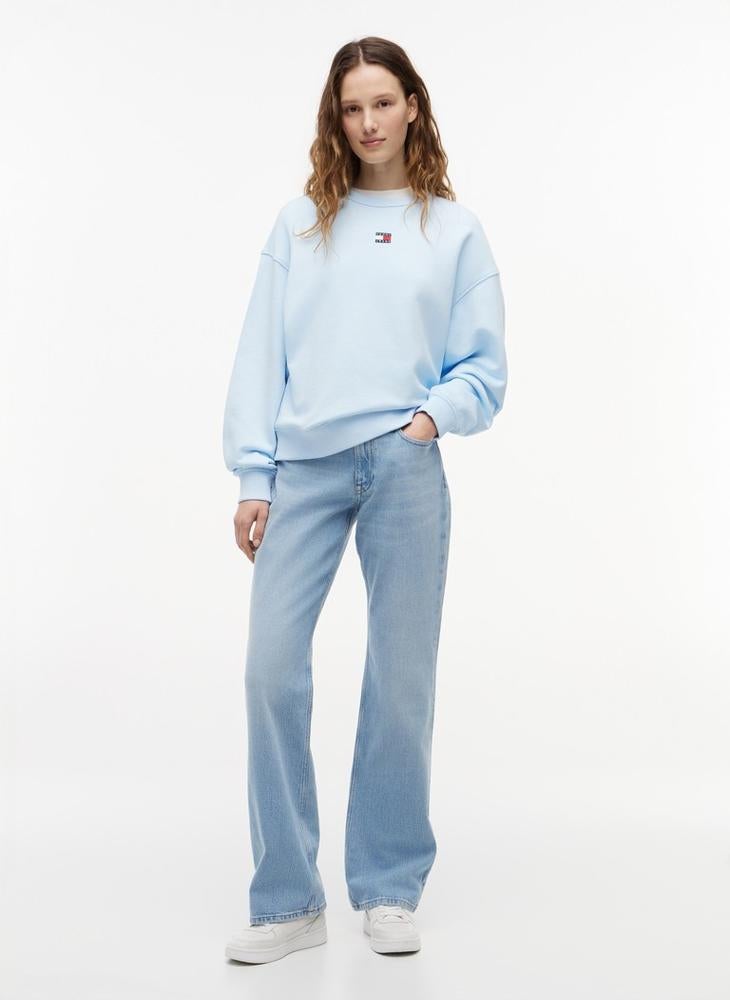TOMMY JEANS Tommy Badge Boxy Fleece Sweatshirt - Image 4