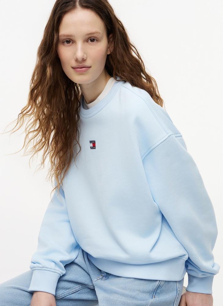 TOMMY JEANS Tommy Badge Boxy Fleece Sweatshirt - Image 3