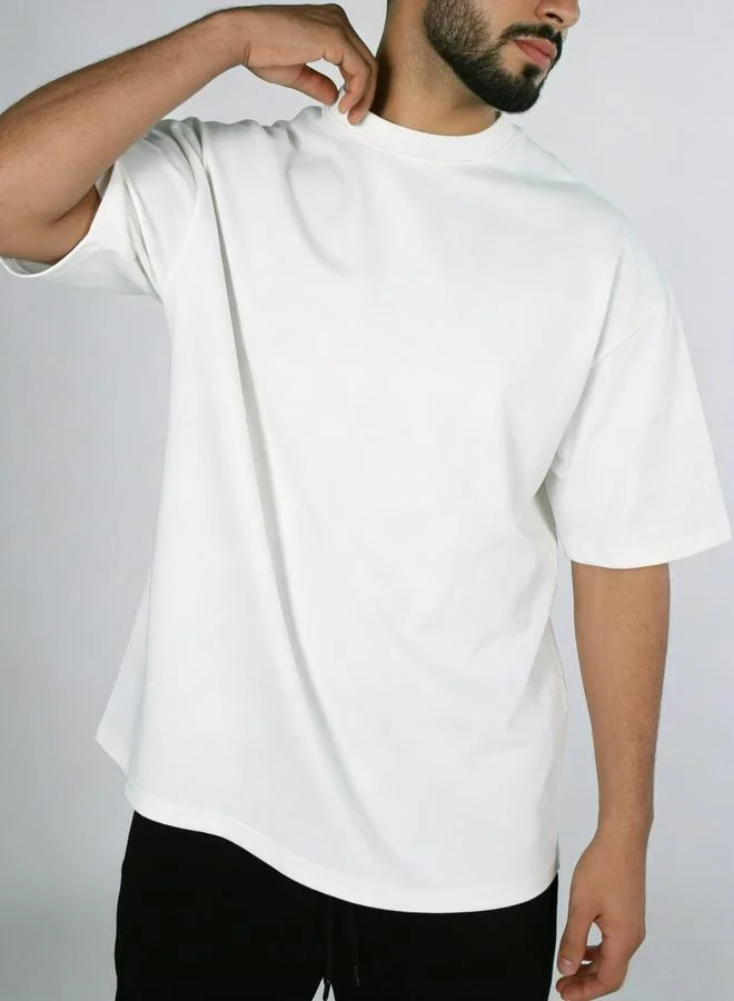 تايك تو Men White Crew Neck Short Sleeve T-Shirt