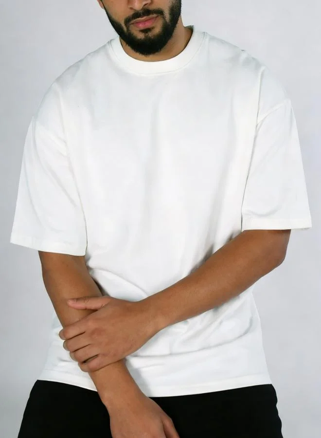 تايك تو Men White Crew Neck Short Sleeve T-Shirt