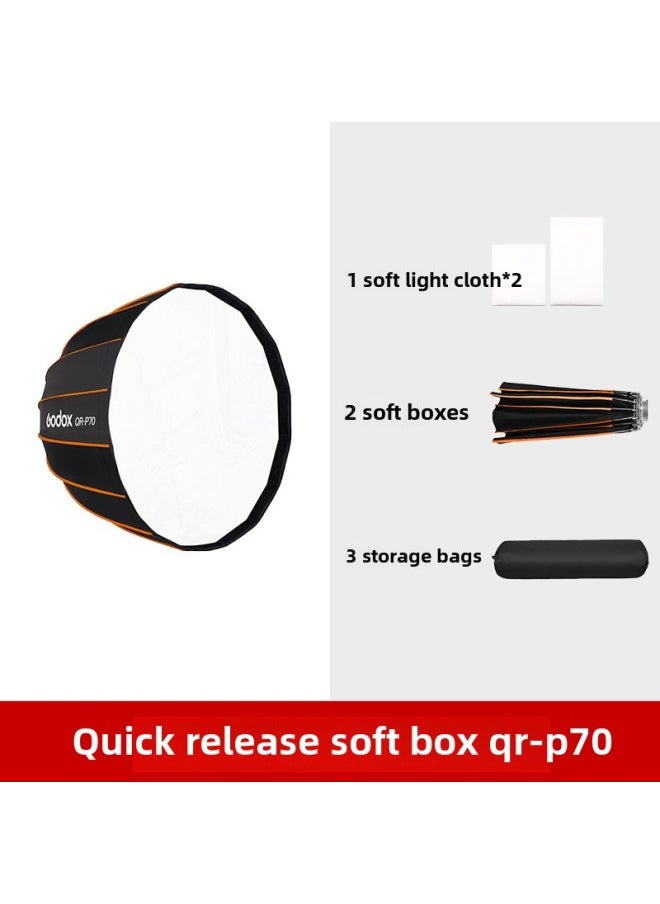 Generic GodoxBW60*90 70*100 80*120cm Soft Box Double Layer Soft Light Cloth Fabric Baorong Bayonet Shadow-Body Color:(quick Installation) QR-P70 DeeP Throw Soft Box  - Image 1