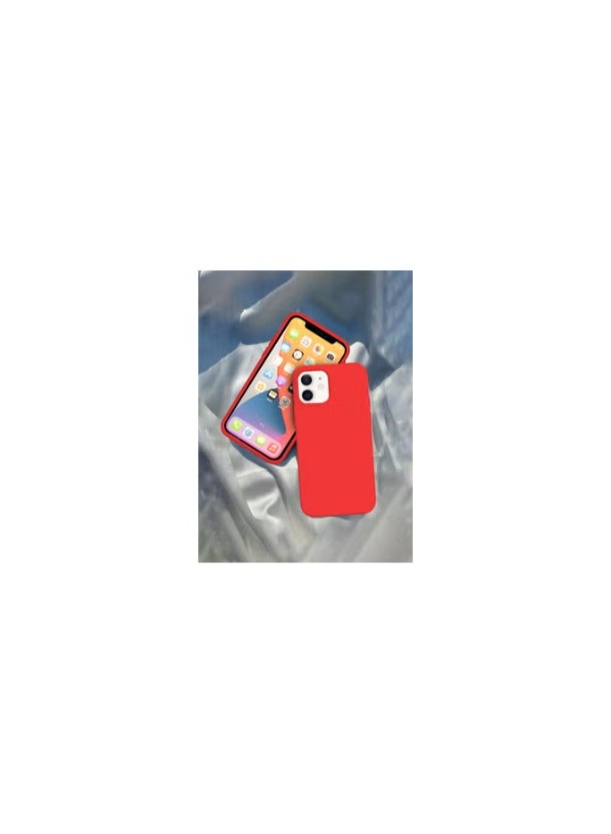 CATANES [for iPhone 12] Silicone Case Shockproof Protective Case Anti Scratch Smooth Case Cover/Red - Image 2