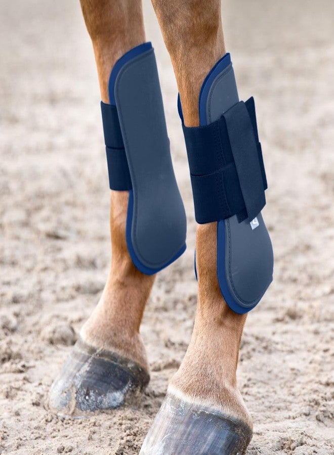 HORZE Chicago Protective Horse Tendon Boots - Lightweight Open Front Boots for Jumping, Trail Riding, and Turnout (Pair) - Chocolate Brown - Pony - Image 4