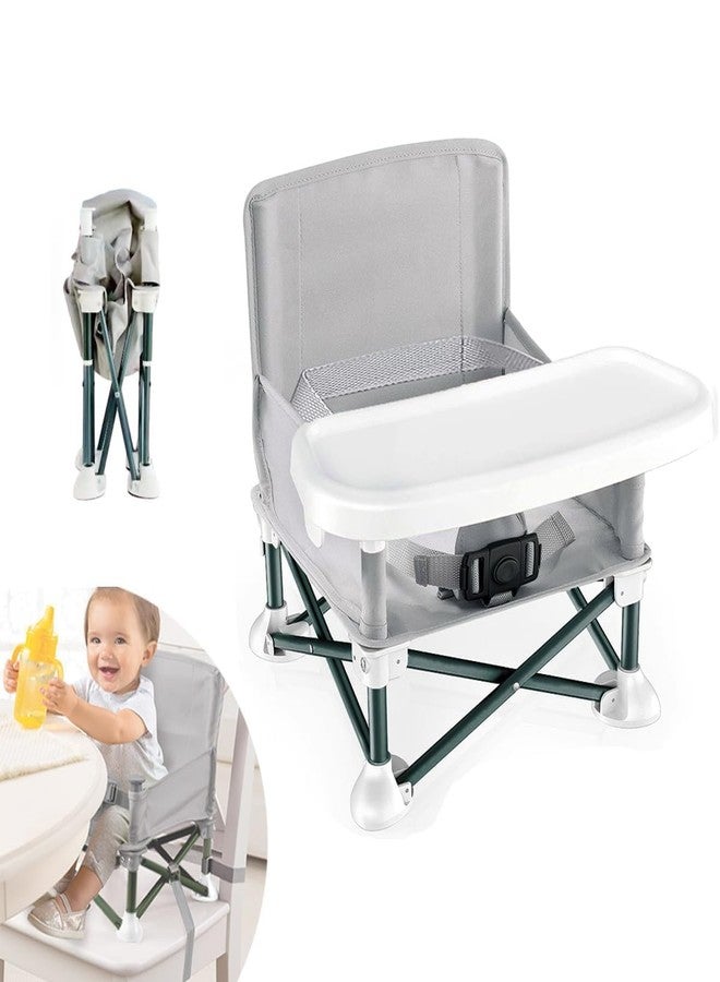 TATVGAMY Travel Foldable Baby Seat Booster Baby Folding Dining Chair Toddler Camping Chair with Removable Tray Portable Feeding Chairs Toddler Beach Floor Seat for Indoor & Outdoor - Image 3