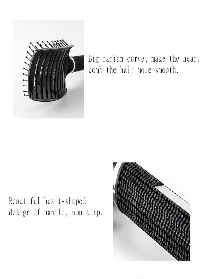 AISIBO Curved Vented Styling Hair Brush, 2PCS Anti Frizz Hair Detangling Brush, Vent Hair Brush, Curved Anti Static Styling Tool for Wet Hair or Dry Hair(Black,White) - Image 4