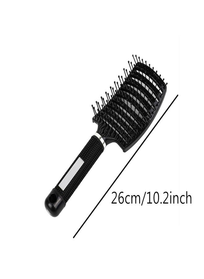AISIBO Curved Vented Styling Hair Brush, 2PCS Anti Frizz Hair Detangling Brush, Vent Hair Brush, Curved Anti Static Styling Tool for Wet Hair or Dry Hair(Black,White) - Image 2