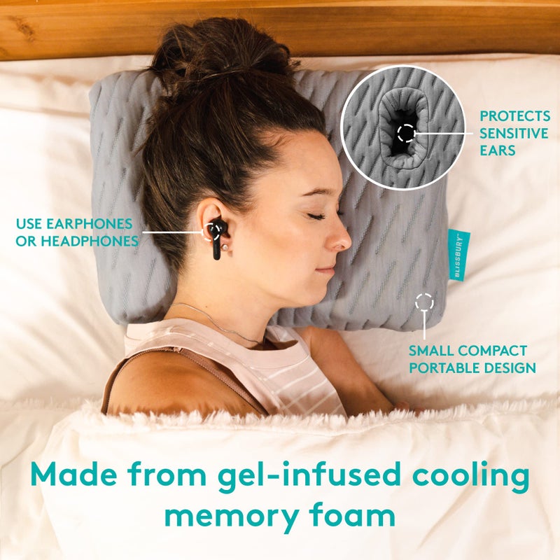 BLISSBURY BLISSBURY Mini Ear Pillow | Ear Piercing Pillow for Side Sleeping | Travel Friendly CNH Pillow with Ear Hole | Soothing Hole for Ear Pain | Piercing Health & Ear Recovery for Side Sleepers | Donut Ear  - Image 3