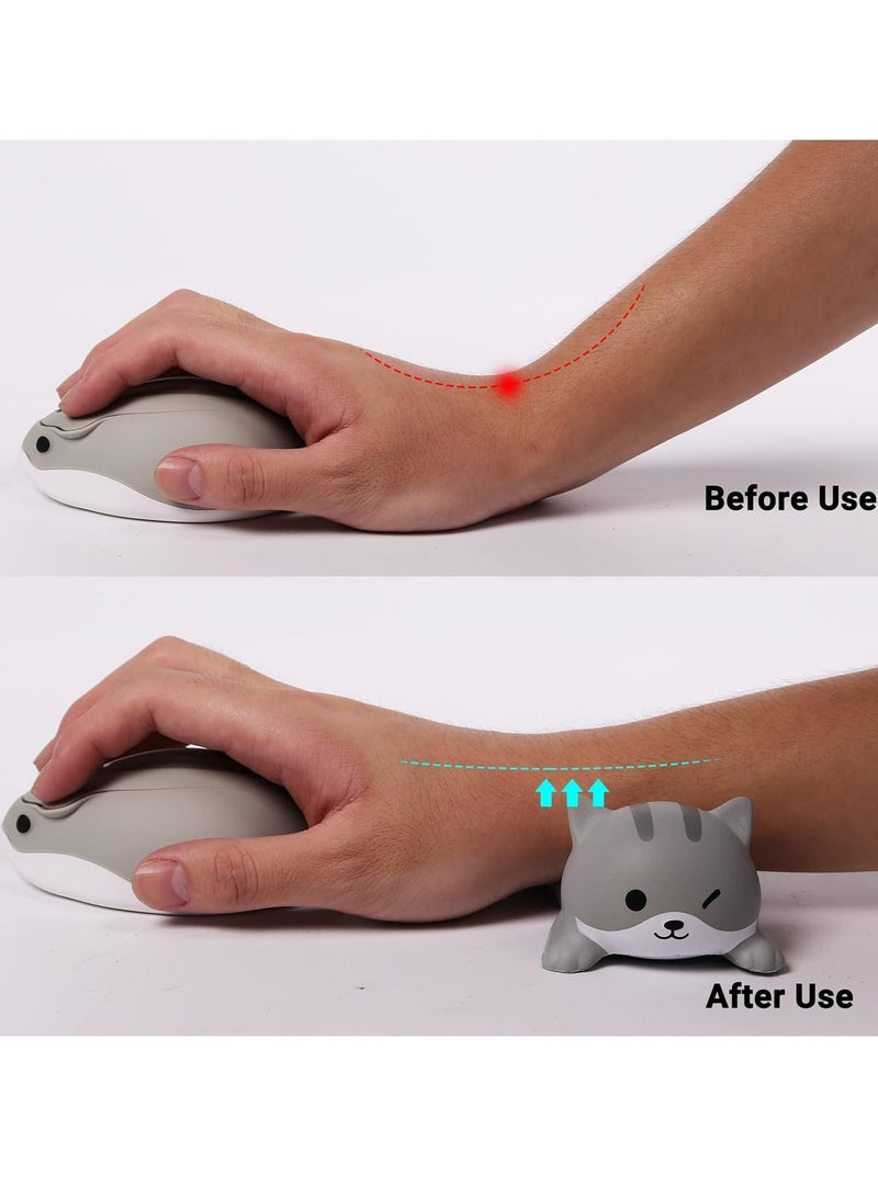 Loquat Mini Cat-Shaped Ergonomic Wrist Rest Mouse Pad - Cute Cartoon Memory Foam Mousepad - Image 5