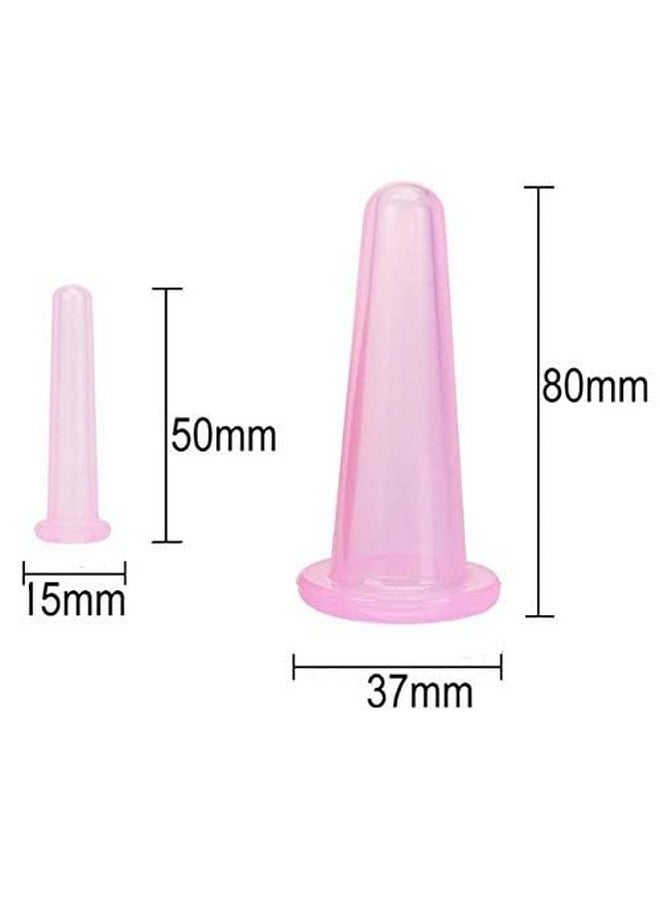 LASSUM مجموعة علاج الوجه بالكؤوس - 4 قطع أكواب سيليكون فراغ مضادة للسيلوليت لتدليك الوجه والعين (2 صغير + 2 كبير) - Image 2