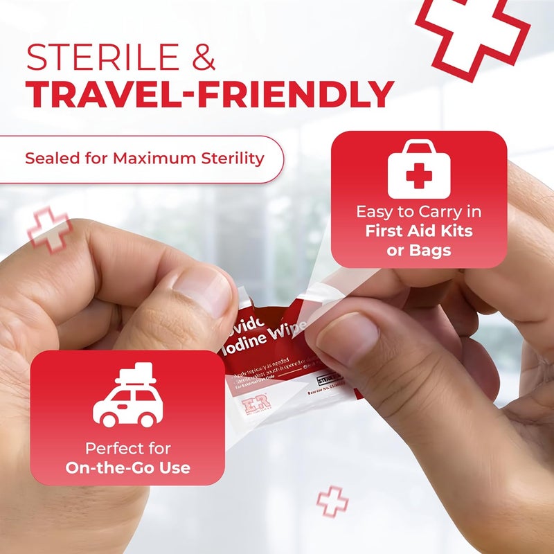 Ever Ready First Aid Povidone Iodine Prep Pads Antiseptic Wipes for Skin Prep Wound Cleaning First Aid Topical Disinfection 10 Solution Individually Wrapped 300 Count - Image 3