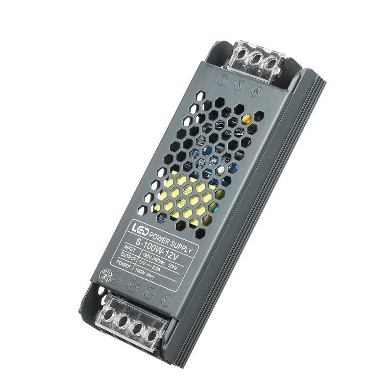 محول طاقة محول سلسلة ضوئية LED رفيع جدًا، من AC190 فولت إلى 240 فولت إلى DC12 فولت 8.3 أمبير 100 واط، محول تبديل طاقة لاستخدام داخلي - Image 1