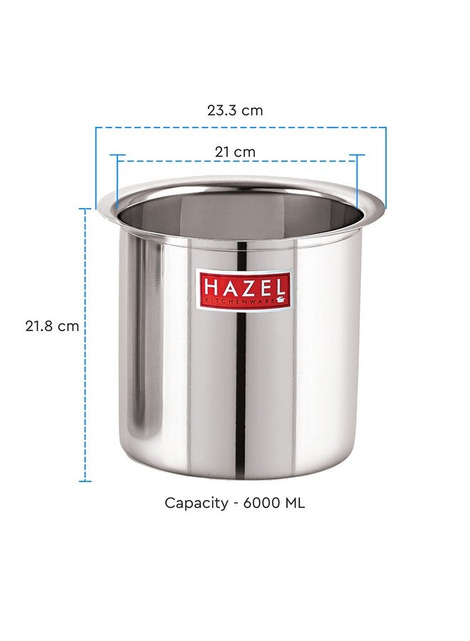 Hazel وعاء حليب هازيل من الفولاذ مع غطاء | وعاء غلي حليب من الفولاذ المقاوم للصدأ | وعاء غلي الحليب غنج للمطبخ، 6000 مل - Image 4