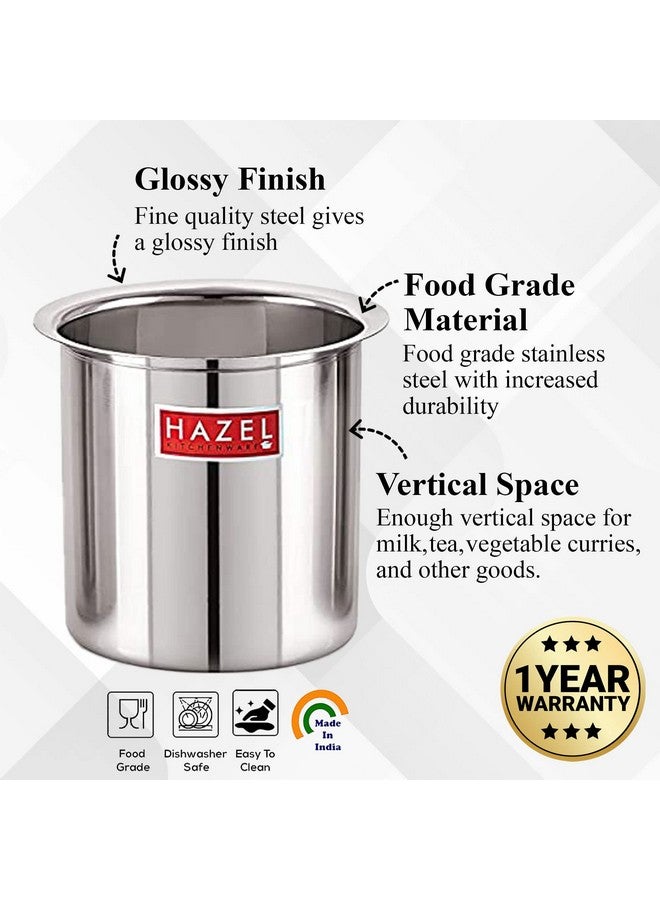 Hazel وعاء حليب هازيل من الفولاذ مع غطاء | وعاء غلي حليب من الفولاذ المقاوم للصدأ | وعاء غلي الحليب غنج للمطبخ، 6000 مل - Image 3