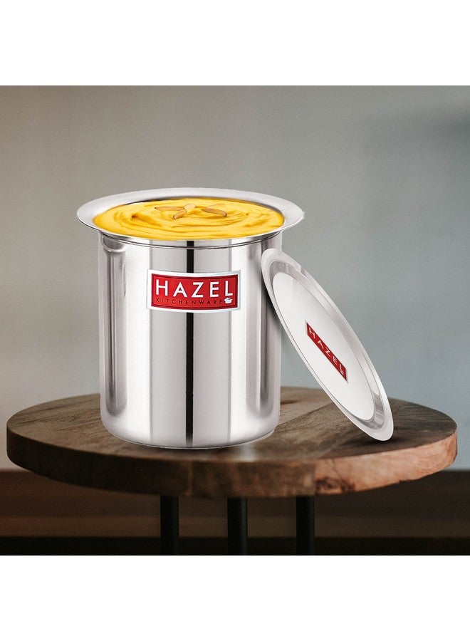 Hazel وعاء حليب هازيل من الفولاذ مع غطاء | وعاء غلي حليب من الفولاذ المقاوم للصدأ | وعاء غلي الحليب غنج للمطبخ، 6000 مل - Image 2