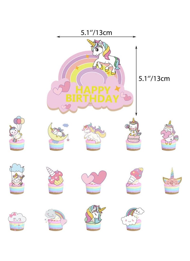 SYOSI - Unicorn Birthday Decorations Happy Party Balloons Banner Supplies Large Decor For Boys Men Kids Baby Shower - Image 1