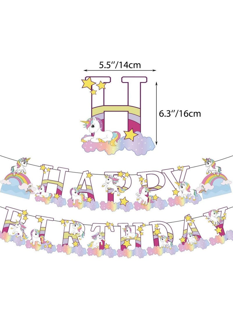 SYOSI - Unicorn Birthday Decorations Happy Party Balloons Banner Supplies Large Decor For Boys Men Kids Baby Shower - Image 1