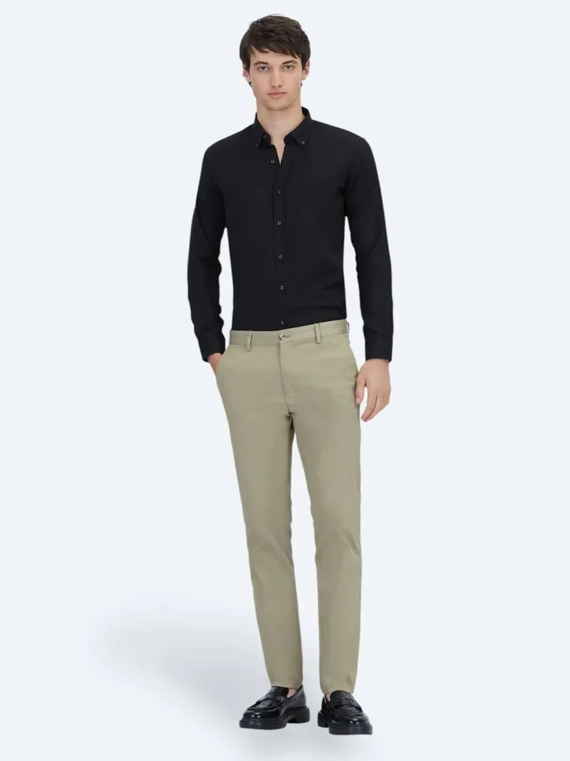 Kip Buff Weaving Regular Fit Casual Cotton Blended Trousers