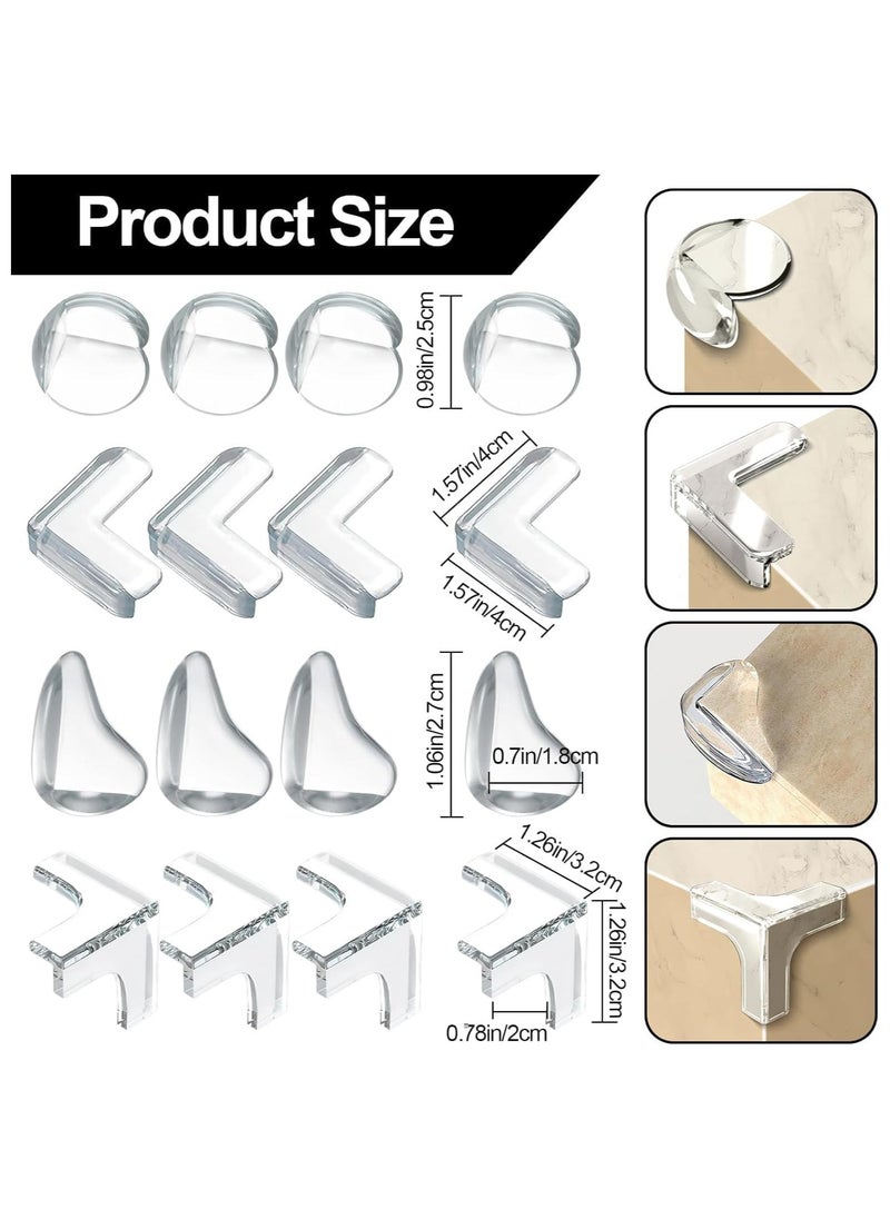 16 PCS Corner Protectors Guards, Furniture Corner Guard, Transparent Corner Guards for to Cover Sharp Furniture, Table Edges, Cupboard, Stool Corners and Protection of Children's Safety