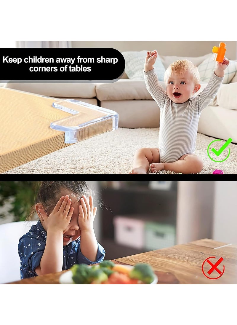16 PCS Corner Protectors Guards, Furniture Corner Guard, Transparent Corner Guards for to Cover Sharp Furniture, Table Edges, Cupboard, Stool Corners and Protection of Children's Safety