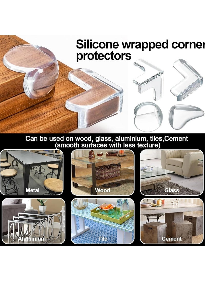 16 PCS Corner Protectors Guards, Furniture Corner Guard, Transparent Corner Guards for to Cover Sharp Furniture, Table Edges, Cupboard, Stool Corners and Protection of Children's Safety