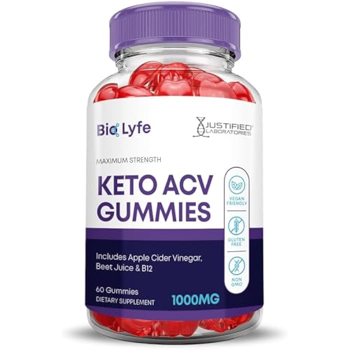 Justified Laboratories Bio Lyfe Keto ACV Gummies Advanced Formula 1000MG Biolyfe Keto Gummies Apple Cider Vinegar Formulated with Pomegranate Beet Juice Powder B12 Vegan Non GMO 60 Gummys - Image 4