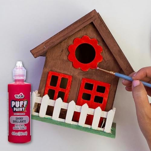 Tulip Puff Fabric Paint , Permanent Craft Paint for Clothes, DIY Projects, Notoxic, 4 fl oz 3-Pack, Shiny Deep Red - Image 5