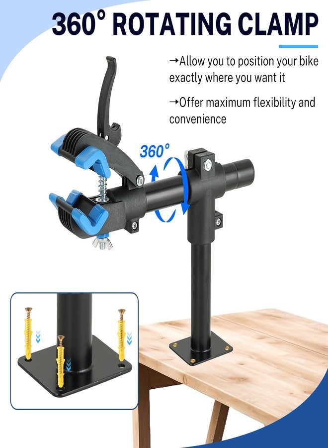 NATGAI Bike Repair Stand, Bench Mount Bike Repair Stand Bicycle Maintenance Rack Workstand, Adjustable Removable Home Bicycle Maintenance Stand for Road Mountain Bikes - Image 3