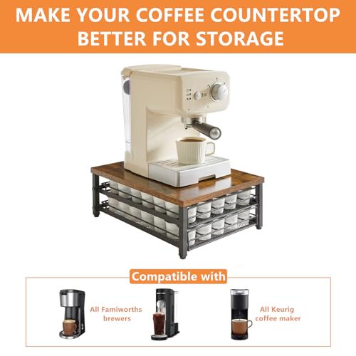IBUYKE 2-Tier Coffee Pod Drawer Holder for K Cup, Capsule Pods Storage Organizer, Compact Under Coffee Pot Storage Drawer, Slim Home Kitchen Counter Organizer TCJ002H - Image 5