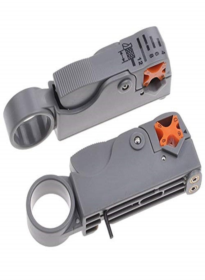 MX Rotary Coaxial Cable Stripper Cutter Tool for RG-58 RG-59 RG-62 RG-6-2 Blades Coax Cable Stripping Tool Wire Stripper Crimping Tool Kit for Coaxial Cables TV Satellite Networking - Image 2
