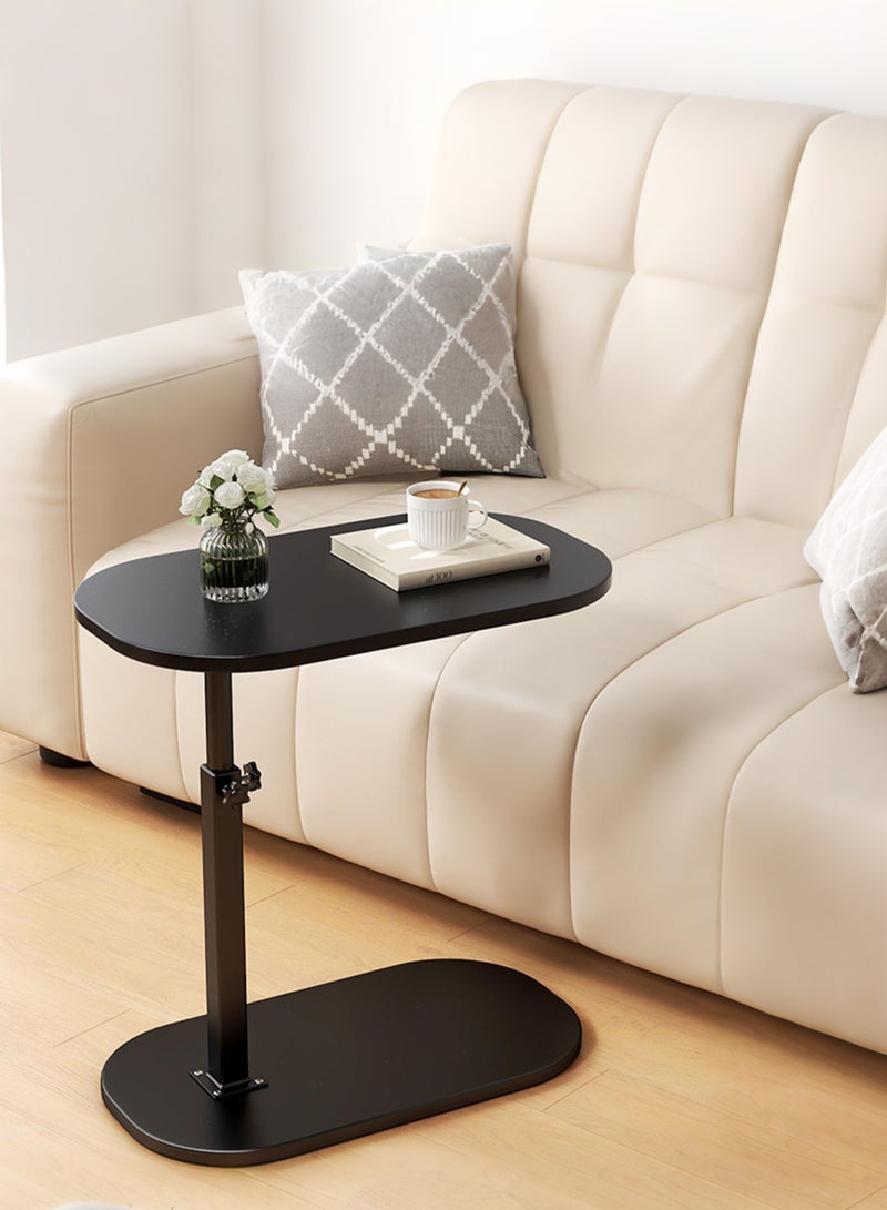 XiuWoo Height-Adjustable C Table End Table Side Table Adjustable Height, 360°Swivel TV Tray Table, Couch Tables That Slide Under, Small Coffee Table for Small Space 45*28cm - Image 1