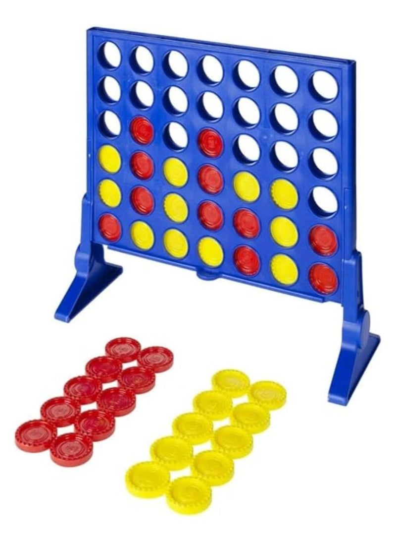 Connect 4 Strategy Board Game for Kids Ages 6+ – Classic Disc-Dropping Game with Grid, Slider Bar, 21 Red & 21 Yellow Discs, Perfect for Family Game Night, Fun for Kids and Adults, Easy Instructions - Image 1