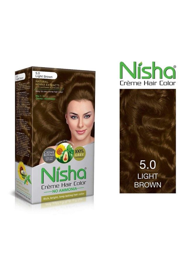 Nisha Crème Hair Color 5 Light Brown 60Ml + 60Gm (Pack Of 2) … - Image 4
