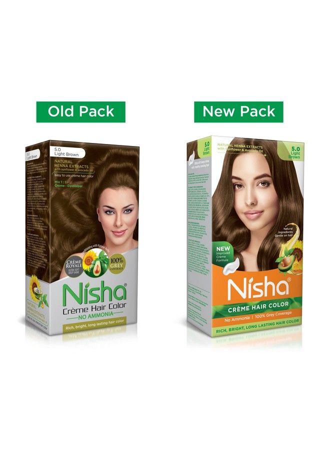 Nisha Crème Hair Color 5 Light Brown 60Ml + 60Gm (Pack Of 2) … - Image 3